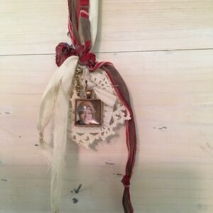 Necklace Handmade Mixed Media Photo Ribbon Necklace
